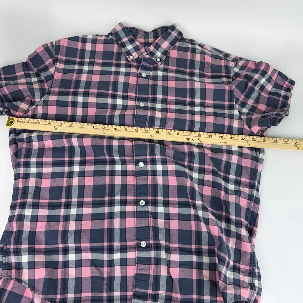 J. Crew Casual Pink and Navy Plaid Shirt Women’s‎ XL